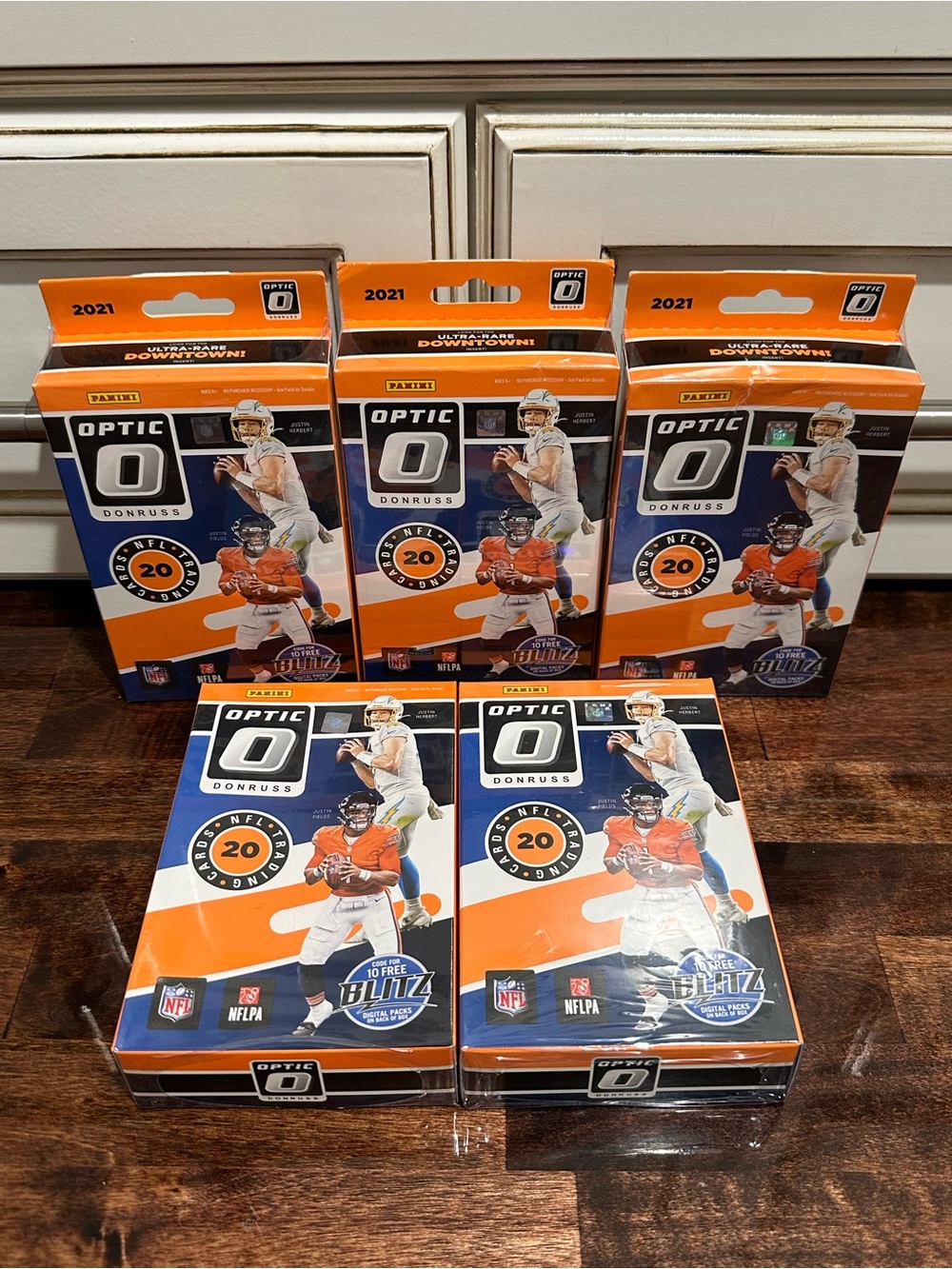 2021 Panini Donruss Optic NFL Football Hanger Box New Factory Sealed Lot of 5